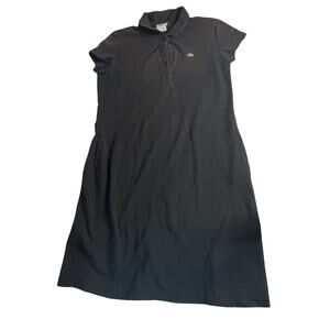Lacoste Black Pique Cotton  Polo Dress size 44 with pockets